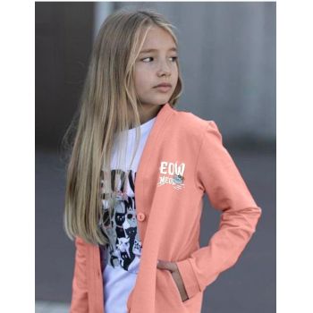 Compleu Fetite 3 piese (bluza,tricou,pantalon) Meow, 4-10 ani