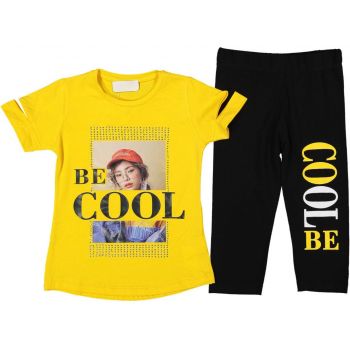 Compleu Galben, Be Cool, 2 Piese, Pentru Fetite, 2-5 ani