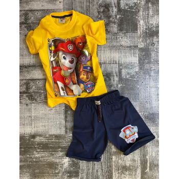 Compleu Paw Patrol pentru copii, 100% Bumbac Galben, 4-10 ani