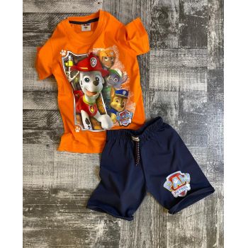 Compleu Paw Patrol pentru copii, 100% Bumbac Portocaliu, 4-10 ani