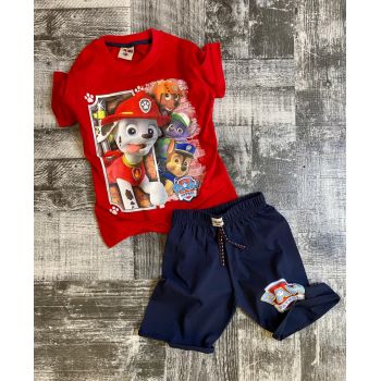 Compleu Paw Patrol pentru copii, 100% Bumbac Rosu, 4-10 ani