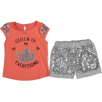 Compleu pentru fetite, queen, corai, 9-24 luni Compleu pentru fetite, queen, corai, 9-24 luni