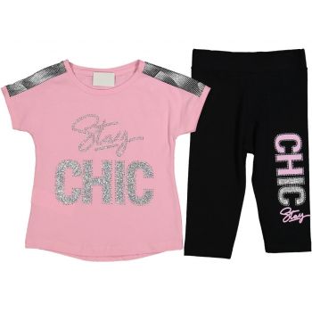 Compleu Roz, Chic, 100% Bumbac, Pentru Fetite, 6-9 ani Compleu Roz, Chic, 100% Bumbac, Pentru Fetite, 6-9 ani
