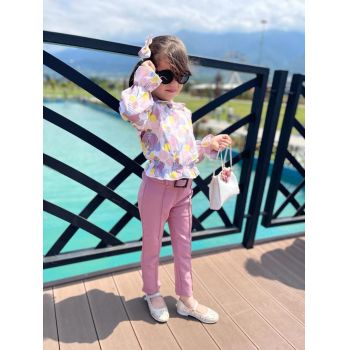 Compleu Roz, cu Bulinute, 3 Piese, Bluza, Pantaloni si Gentuta, Pentru Fetite, 4-12 ani Compleu Roz, cu Bulinute, 3 Piese, Bluza, Pantaloni si Gentuta, Pentru Fetite, 4-12 ani