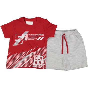 Compleu Sport, Rosu, 2 Piese, 100% Bumbac, 2-5 ani Compleu Sport, Rosu, 2 Piese, 100% Bumbac, 2-5 ani