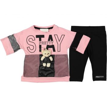 Compleu Stay Pretty pentru fete, 100% Bumbac Roz, 6-9 ani Compleu Stay Pretty pentru fete, 100% Bumbac Roz, 6-9 ani