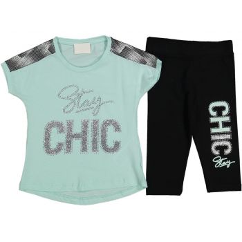 Compleu Turcoaz, Chic, 100% Bumbac, Pentru Fetite, 6-9 ani Compleu Turcoaz, Chic, 100% Bumbac, Pentru Fetite, 6-9 ani