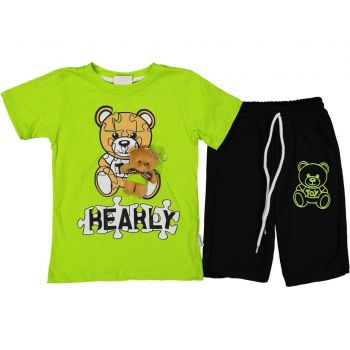 Compleu Verde, Bearly, 2 Piese, 100% Bumbac, Pentru Baietei, 3-6 ani