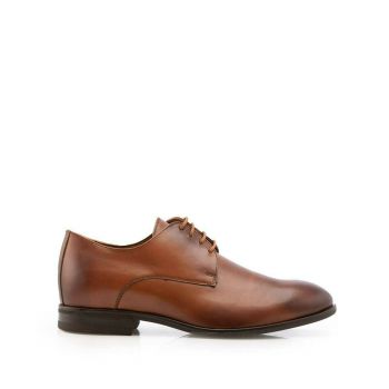 Pantofi eleganţi copii din piele naturală, Leofex - 898 C Cognac Box ieftin