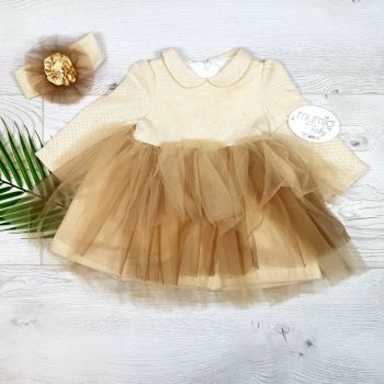 Rochita bebelusi, Mymio eleganta cu voal si bentita, crem, 6-24 luni Rochita bebelusi, Mymio eleganta cu voal si bentita, crem, 6-24 luni