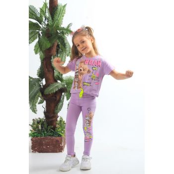 Tricou si Colantei, Bear, 100% Bumbac, Pentru Fetite, 4-10 ani Tricou si Colantei, Bear, 100% Bumbac, Pentru Fetite, 4-10 ani