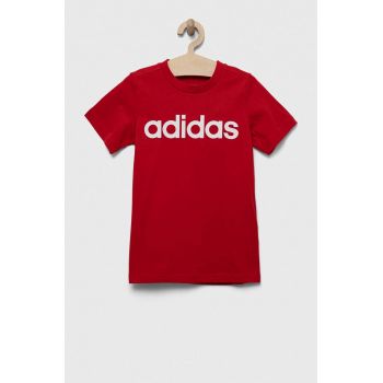 adidas tricou de bumbac pentru copii U LIN culoarea rosu, cu imprimeu