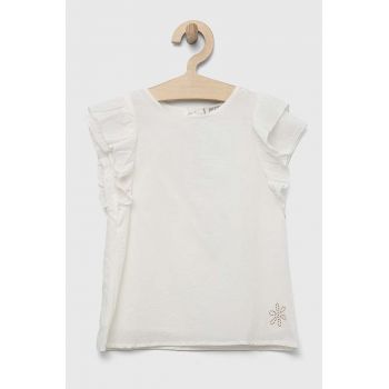 Birba&Trybeyond bluza de bumbac pentru copii culoarea alb, neted