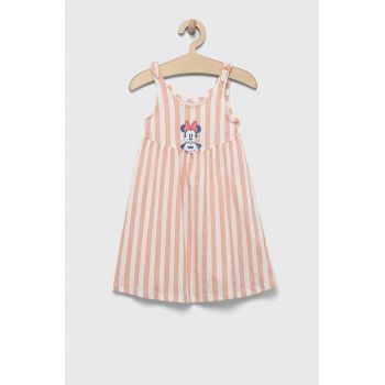 GAP rochie din bumbac pentru copii x Disney culoarea roz, mini, evazati ieftina