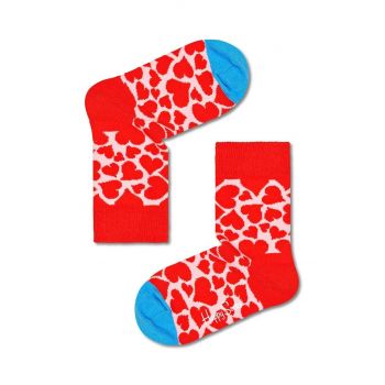 Happy Socks sosete copii Kids Hearts culoarea rosu