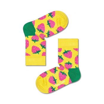 Happy Socks sosete copii Kids Strawberry culoarea galben