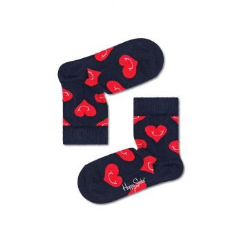 Happy Socks sosete copii Smiley Heart culoarea negru