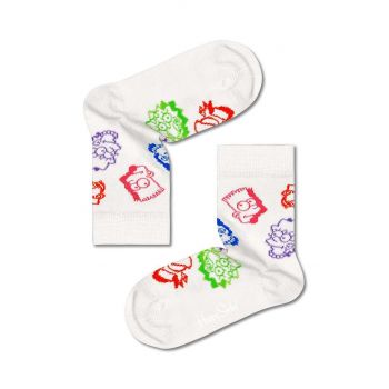 Happy Socks sosete copii The Simpsons Family culoarea alb