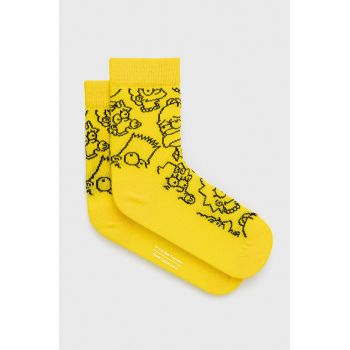 Happy Socks sosete copii The Simpsons Family Kids culoarea galben