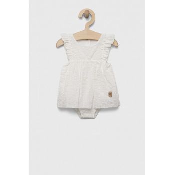 Jamiks rochie din bumbac pentru bebeluși culoarea alb, mini, evazati ieftin