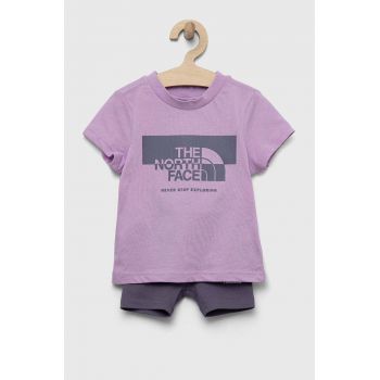 The North Face compleu copii culoarea violet