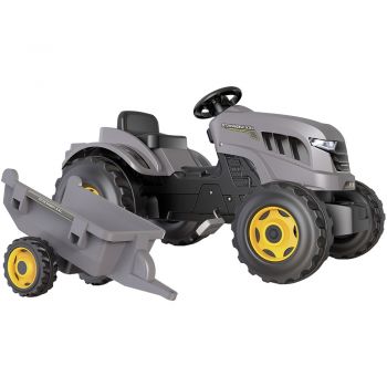 Tractor cu pedale si remorca Smoby Stronger XXL gri de firma original