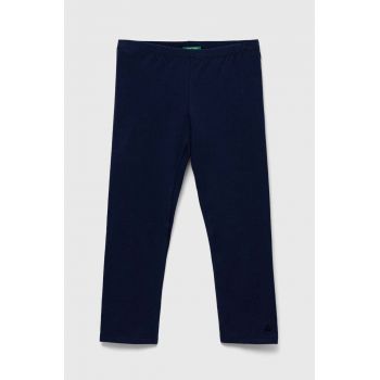 United Colors of Benetton leggins copii culoarea albastru marin, neted de firma originali