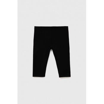 United Colors of Benetton leggins copii culoarea negru, neted