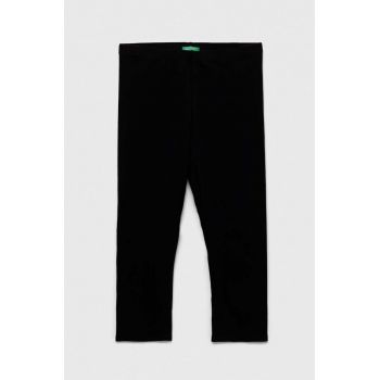 United Colors of Benetton leggins copii culoarea negru, neted ieftini