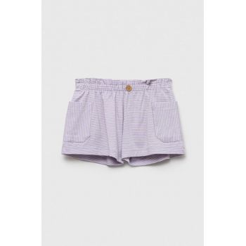 United Colors of Benetton pantaloni scurti copii culoarea violet, modelator, talie reglabila