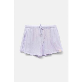 United Colors of Benetton pantaloni scurti copii culoarea violet, neted, talie reglabila de firma originali