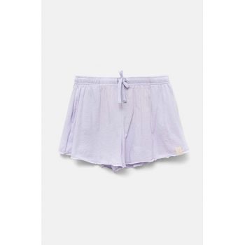 United Colors of Benetton pantaloni scurti copii culoarea violet, neted, talie reglabila