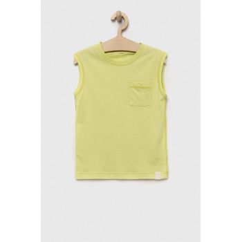 United Colors of Benetton top copii culoarea verde, neted ieftin