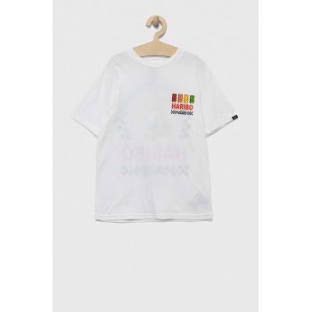 Vans tricou de bumbac pentru copii x Haribo culoarea alb, cu imprimeu