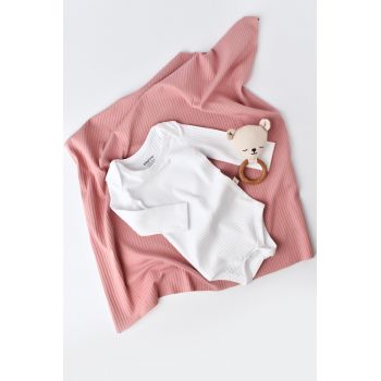 Body Bebe Unisex cu maneca lunga din 95% bumbac organic cu 5% elastan - Alb, Baby Cosy Body Bebe Unisex cu maneca lunga din 95% bumbac organic cu 5% elastan - Alb, Baby Cosy