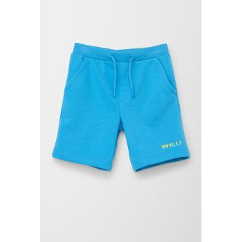 Pantaloni sport scurti cu buzunare oblice frontale