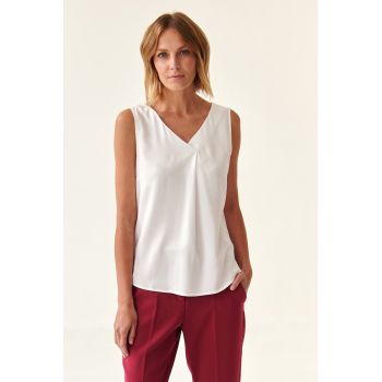 Bluza fara maneci cu decolteu in V