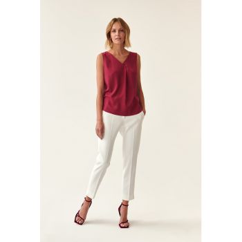 Bluza fara maneci cu decolteu in V