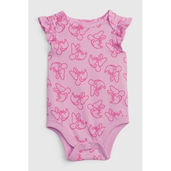 Body de bumbac organic cu imprimeu Minnie Mouse