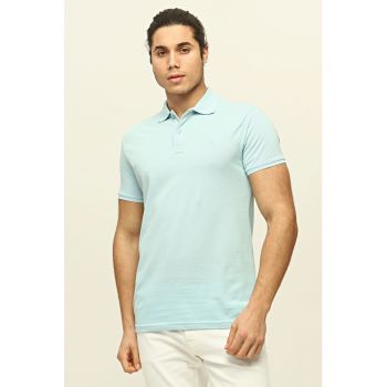 Tricou polo de bumbac cu broderie pe piept