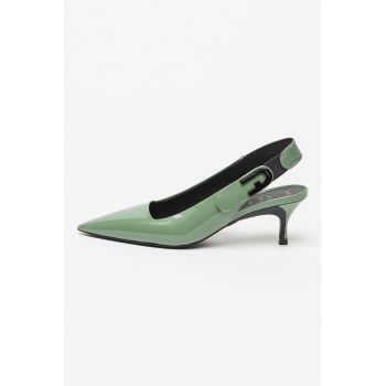 Pantofi slingback din piele lacuita Sign