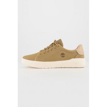 Pantofi sport din piele nabuc cu detaliu logo Seneca Bay