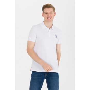 Tricou polo slim fit cu logo discret