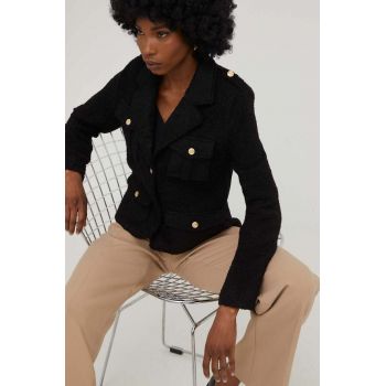 Answear Lab geaca femei, culoarea negru, de tranzitie