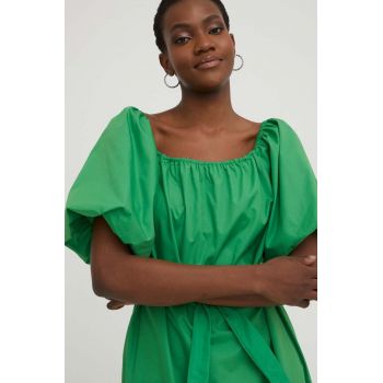 Answear Lab rochie culoarea verde, mini, evazati