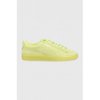 Puma sneakers din piele întoarsă Suede Classic XXI culoarea verde 390984