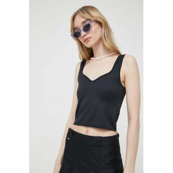 Abercrombie & Fitch top femei, culoarea negru