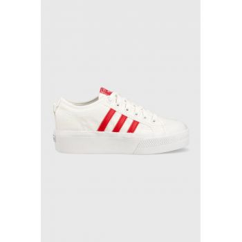 adidas Originals teniși Nizza Platform HQ1902 femei, culoarea alb HQ1902-WHT/BETSCA