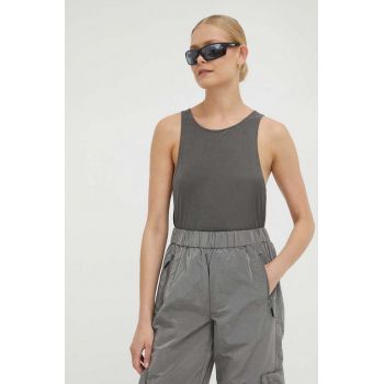 American Vintage top din bumbac culoarea gri