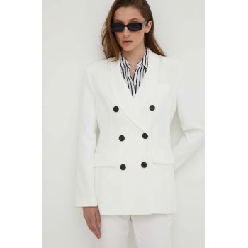 Answear Lab sacou culoarea alb, oversize, neted